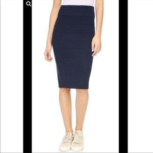 Marc Jacobs Blue Ribbed Sweater Pencil Skirt NEW M